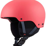 Anon Junior's Rime 3 Helmet - A matte black helmet with a white logo on the front and a chin strap.