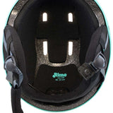 Anon Junior's Rime 3 Helmet 2024 - Black helmet with white logo on front and back, black chin strap.