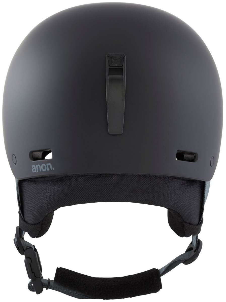 Anon Junior's Rime 3 Helmet - Matte black helmet with a sleek, aerodynamic design and adjustable vents for optimal airflow.