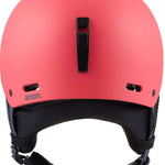 Anon Junior's Rime 3 Helmet 2024 - Matte black helmet with a white logo on the front and a chin strap.