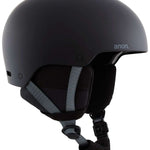 Anon Junior's Rime 3 Helmet 2024 - A matte black helmet with a sleek, aerodynamic design and a subtle logo on the front.