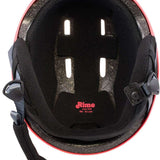 Anon Junior's Rime 3 Helmet - Black helmet with white logo on front and back, black chin strap, and ventilation holes on top.