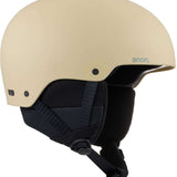 Anon Junior's Rime 3 Helmet 2024 - Black helmet with a white logo on the side and a chin strap.