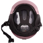 Anon Ladies Logan WaveCel Helmet 2022-2023 - A dusty rose helmet with a black strap and buckle on the back, featuring a wave pattern on the front.