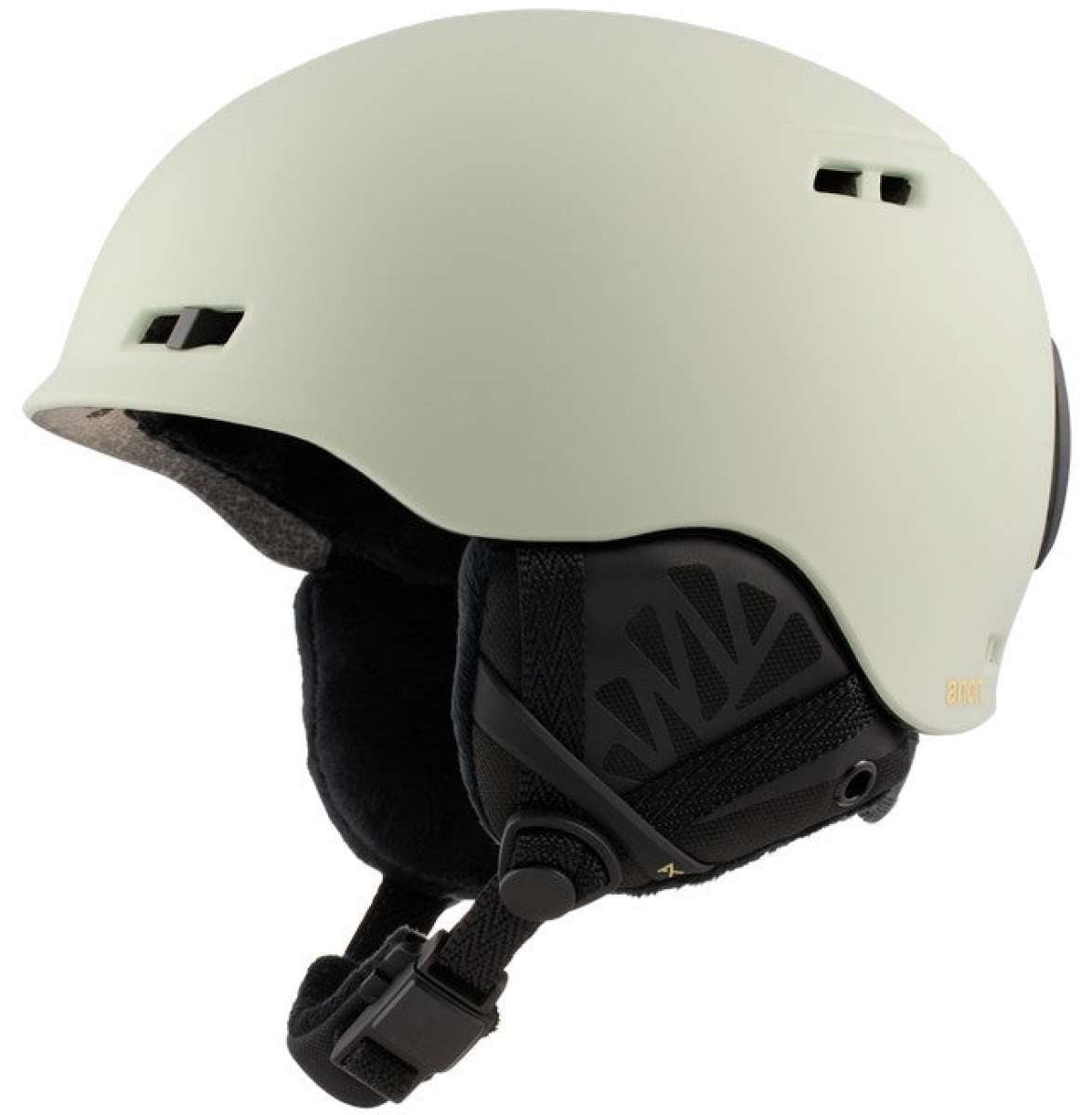Anon Ladies Rodan Helmet 2022-2023 - A white helmet with a black visor and ventilation holes on top.