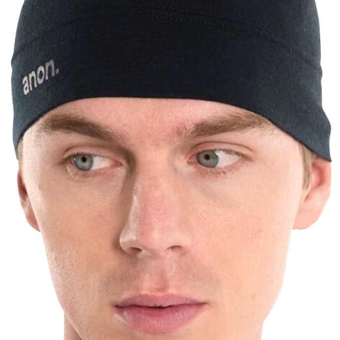 Anon Liner Beanie 2024 - Black beanie with white logo on cuff.