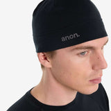 Anon Liner Beanie 2024 - Black beanie with a white logo on the front.