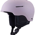Anon Logan Wavecel Helmet 2024 - A white helmet with a black chin strap and ventilation holes on top.