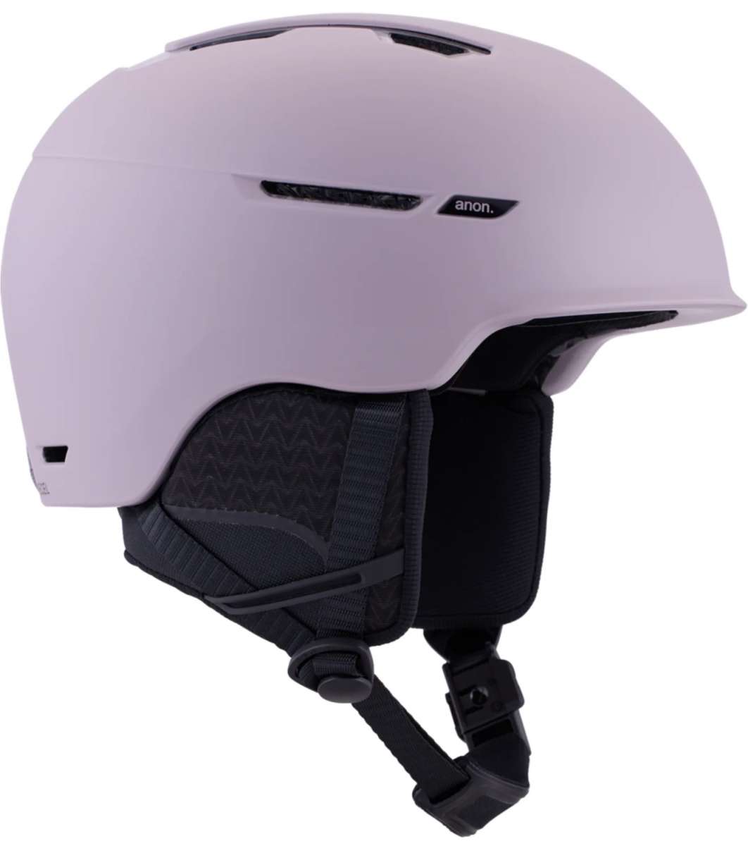 Anon Logan Wavecel Helmet 2024 - A white helmet with a black visor and ventilation holes on top.