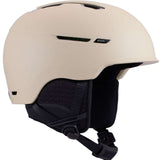 Anon Logan Wavecel Helmet 2024 - A white helmet with a black visor and ventilation holes on top.