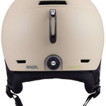 Anon Logan Wavecel Helmet 2024 - A tan-colored helmet with a black chin strap and white logo on top.