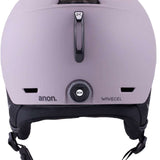 Anon Logan Wavecel Helmet 2024 - A light gray helmet with a black chin strap and white logo on top.