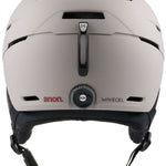 Anon Merak WaveCel Helmet 2022-2023 - Matte black helmet with a white logo on the front and ventilation holes along the top edge.