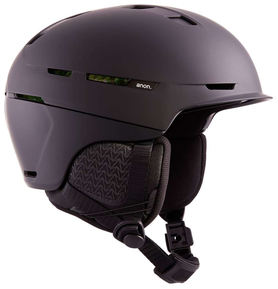 Anon Merak WaveCel Helmet 2022-2023 - Matte black helmet with a sleek, aerodynamic design and subtle wave pattern on the side.