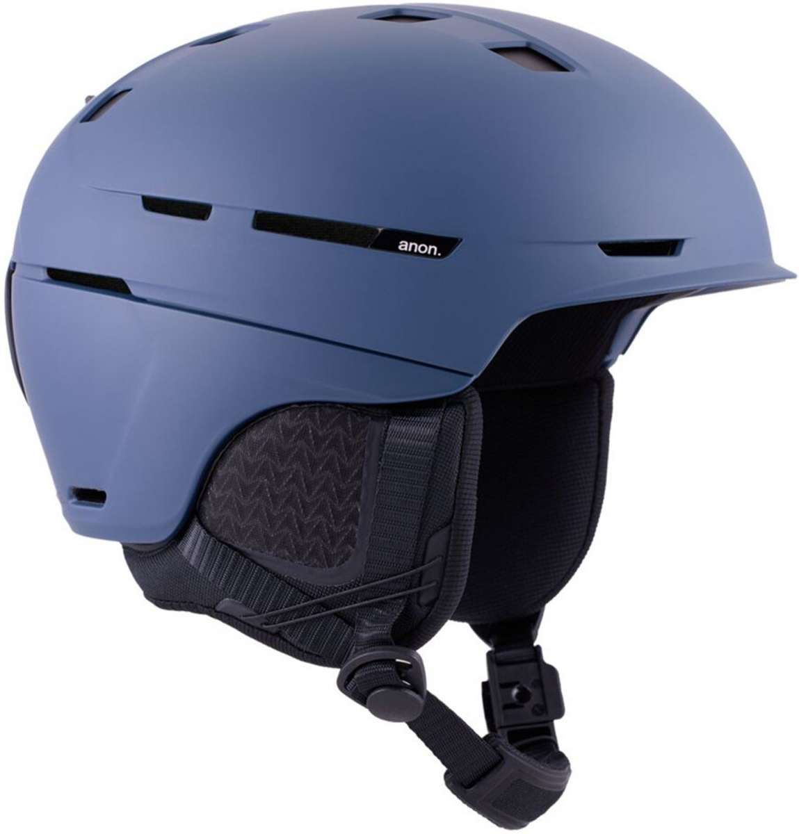 Anon Merak Wavecel Helmet 2024 - A matte black helmet with a sleek, aerodynamic design and ventilation holes on top.