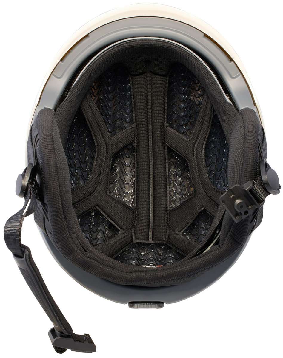 Anon Merak Wavecel Helmet 2024 - Black helmet with a white stripe on top and a black visor.