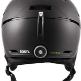 Anon Merak Wavecel Helmet 2024 - Matte black helmet with a white logo on the front and a small, round BOA dial at the back.