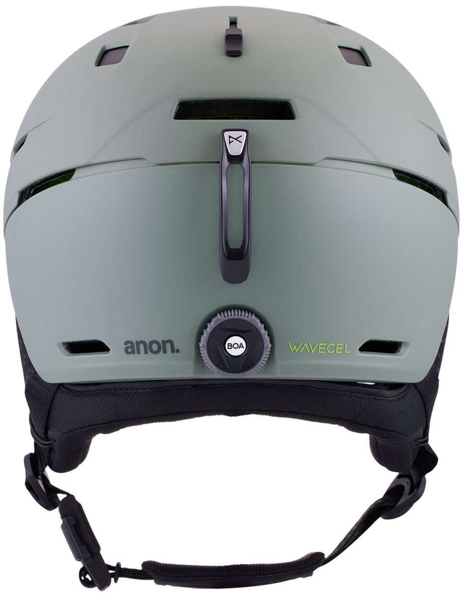 Anon Merak Wavecel Helmet 2024 - A matte black helmet with a sleek, aerodynamic design and a prominent Anon logo on the front.