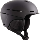 Anon Merak Wavecel Helmet 2024 - A matte black helmet with a sleek, aerodynamic design and ventilation holes on top.