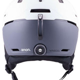 Anon Merak Wavecel Helmet 2024 - A white helmet with a black chin strap and ventilation holes on top.
