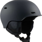 Anon Oslo WaveCel Helmet 2024 - Matte black helmet with a small vent on top and a chin strap.