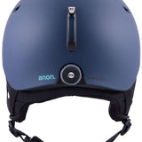 Anon Oslo WaveCel Helmet 2024 - A matte blue helmet with a black chin strap and white logo on the front.