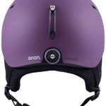 Anon Oslo WaveCel Helmet 2024 - Matte purple helmet with a black chin strap and white logo on the front.