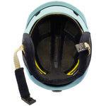 Anon Prime Mips Helmet 2024 - A black helmet with a white logo on the front and yellow accents around the vents.