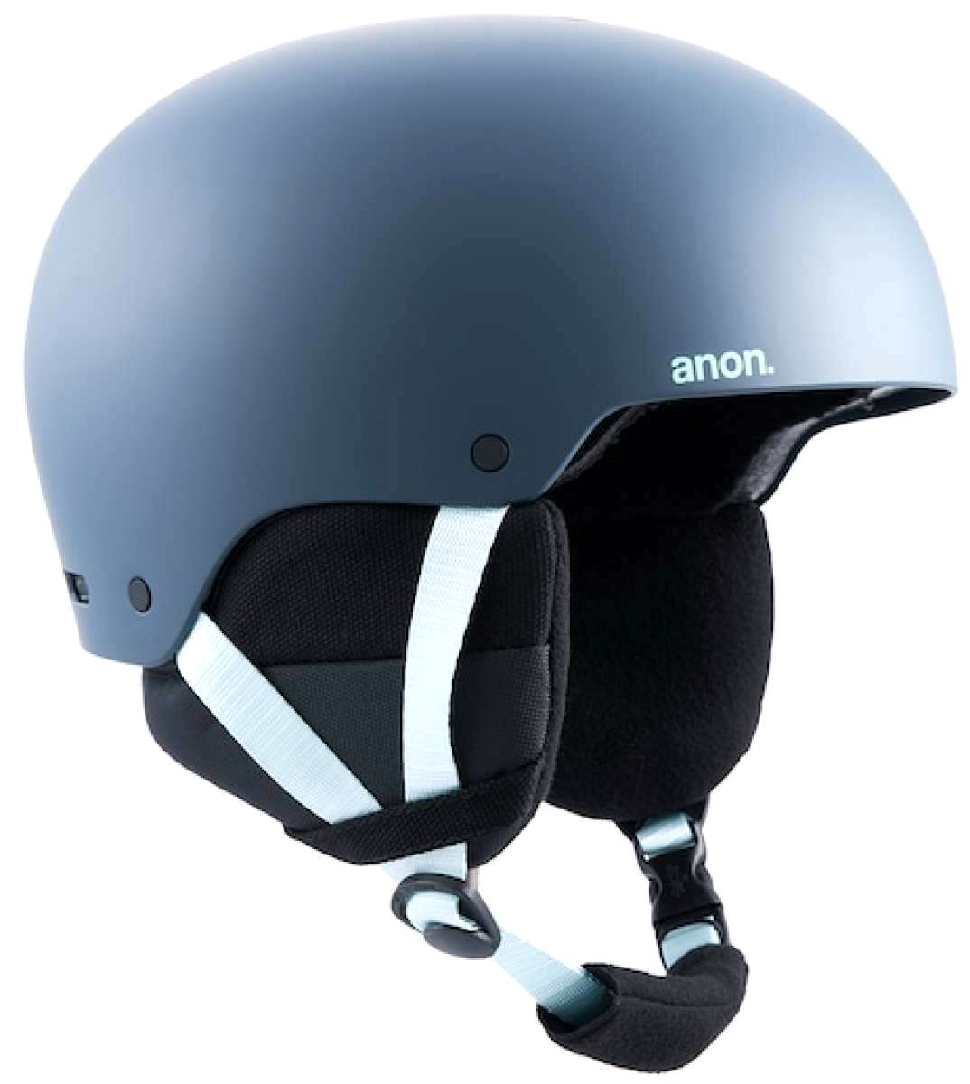 Anon Raider 3 Helmet 2022-2023 - Matte black helmet with a white Anon logo on the front and a chin strap.
