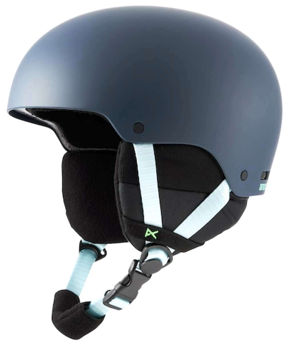 Anon Raider 3 Helmet - Matte black helmet with a white Anon logo on the side and a chin strap.