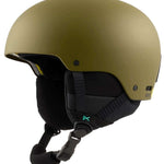 Anon Raider 3 Helmet 2022-2023 - A matte black helmet with a white logo on the side and a chin strap.