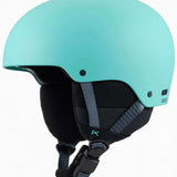 Anon Raider 3 Helmet 2024 - Matte black helmet with a white logo on the side and a chin strap.