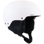 Anon Raider 3 Helmet 2024 - White helmet with black straps and a white logo on the side.