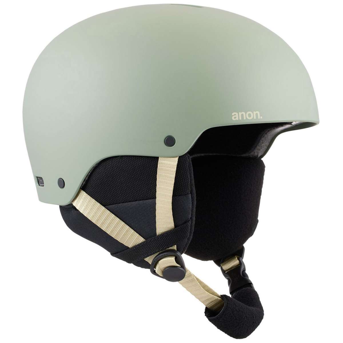 Anon Raider 3 Helmet 2024 - Sage green helmet with a matte finish and black straps.