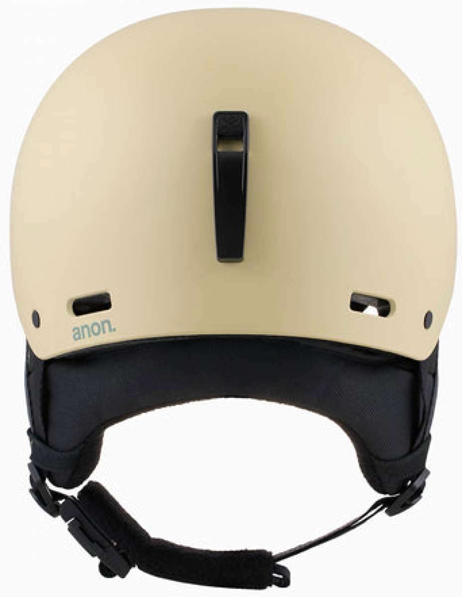 Anon Raider 3 Helmet 2024 - Black helmet with a white logo on the front and a black strap in the back.