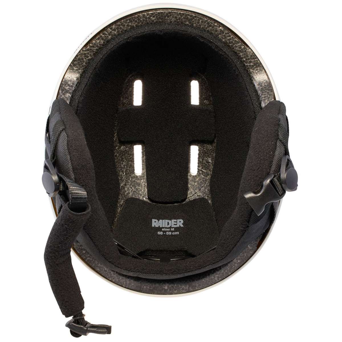 Anon Raider 3 Helmet - 2024 helmet with black shell, white accents and silver logo on front.