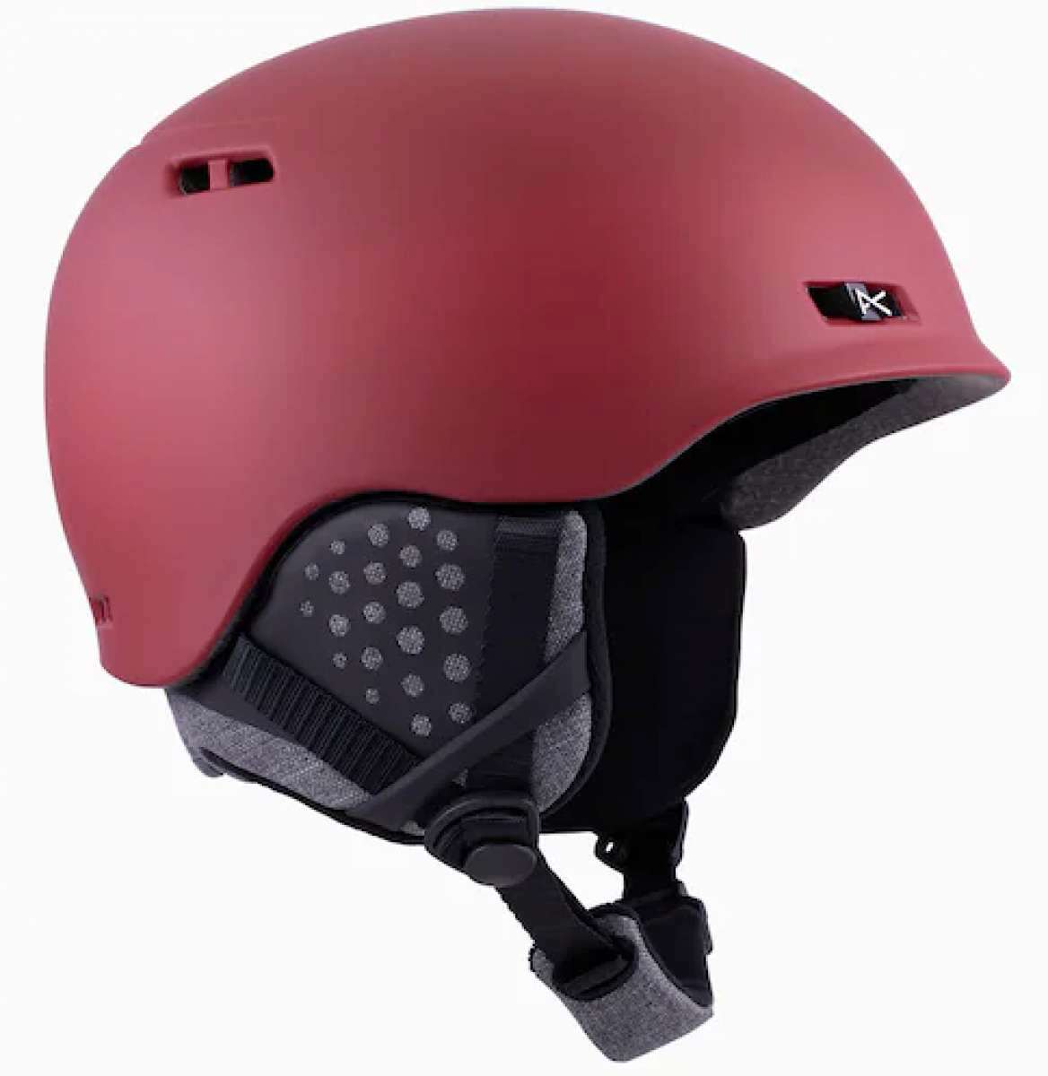 Anon Rodan Helmet 2024 - Matte black helmet with a white logo on the side and ventilation holes along the top edge.
