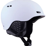 Anon Rodan MIPS Helmet 2024 - A white helmet with a black visor and straps, featuring a sleek design with a prominent "MIPS" logo on the side.