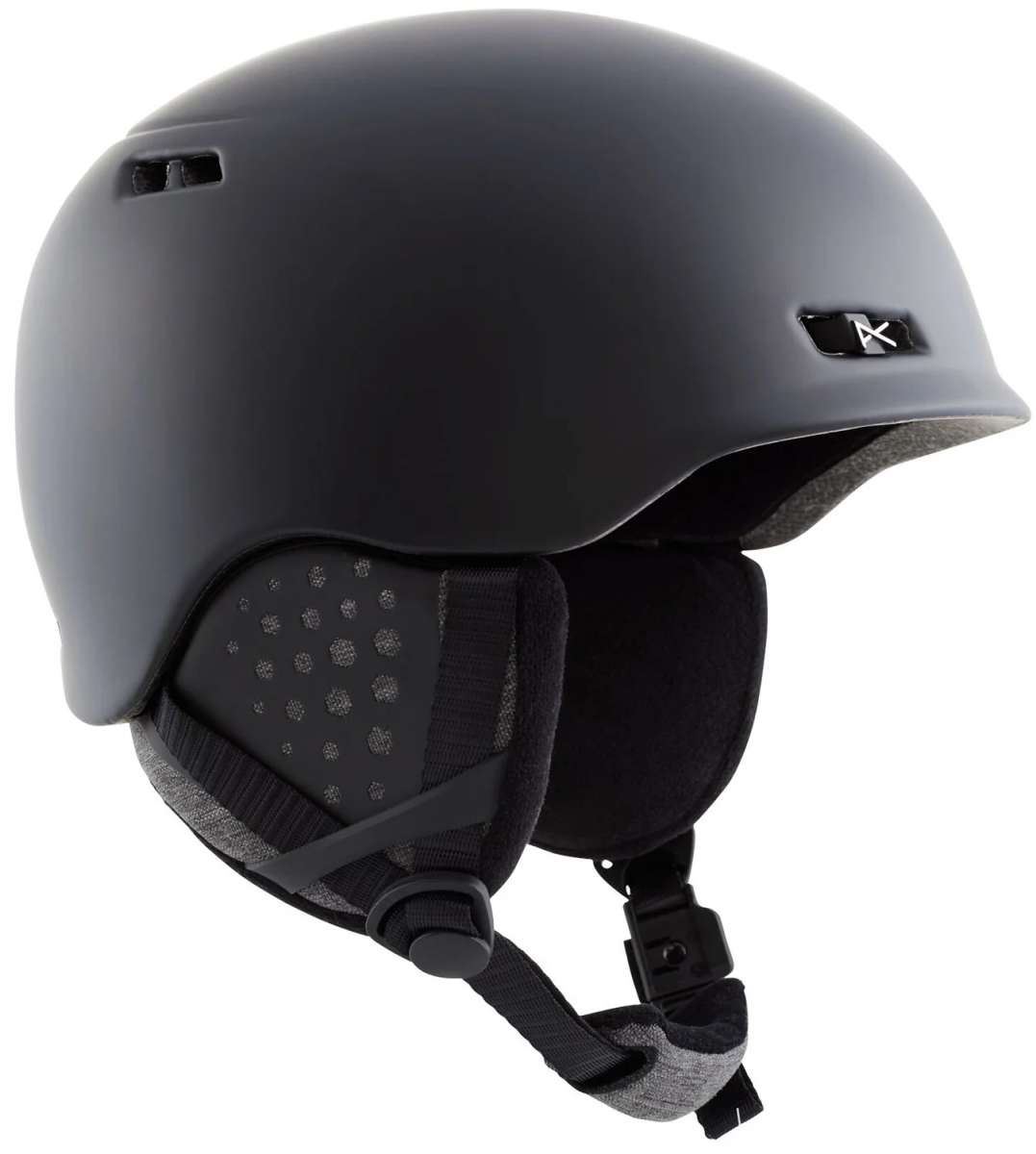 Anon Rodan MIPS Helmet 2024 - Matte black helmet with a white Anon logo on the front and a silver buckle on top.