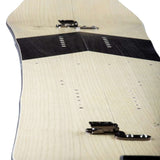 Arbor Coda Rocker Splitboard 2022 - A light-colored wood grain splitboard with a black stripe across the top and silver screws.