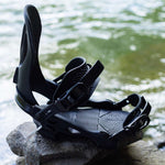 Arbor Cypress Snowboard Bindings 2024 - Black bindings with a sleek, modern design and silver buckles.