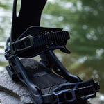 Arbor Cypress Snowboard Bindings 2024 - Black bindings with a textured strap and silver buckles.