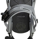 Arbor Cypress Snowboard Bindings 2024 - A pair of black bindings with a textured pattern on the straps and a silver buckle.