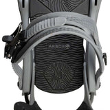 Arbor Cypress Snowboard Bindings 2024 - A pair of black bindings with a textured pattern on the straps and a silver buckle.