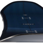 Arbor Foundation Rocker Snowboard 2024 - A dark blue snowboard with a subtle white pattern and black binding hardware.