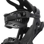 Arbor Hemlock Snowboard Bindings 2023 - Black bindings with a textured strap and a black plastic buckle.