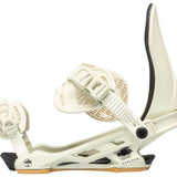 Arbor Hemlock Snowboard Bindings 2024 - White bindings with black straps and buckles on a white background.