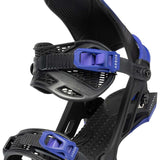 Arbor Hemlock Snowboard Bindings 2024 - Black bindings with purple buckles and straps.