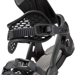 Arbor Women's Acacia Snowboard Bindings 2024 - Black bindings with a textured pattern on the straps and a silver buckle.