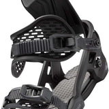 Arbor Women's Acacia Snowboard Bindings 2024 - Black bindings with a textured pattern on the straps and a silver buckle.